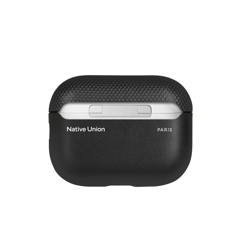 Apple AirPods Pro 3 Kılıf Qi M-Safe Şarj Özellikli Native Union Classic Serisi Suni Deri Kapak Siyah