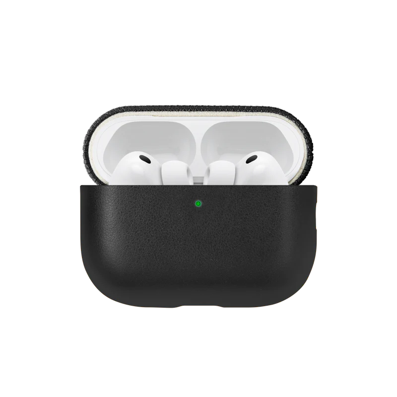 Apple AirPods Pro 3 Kılıf Qi M-Safe Şarj Özellikli Native Union Classic Serisi Suni Deri Kapak Siyah