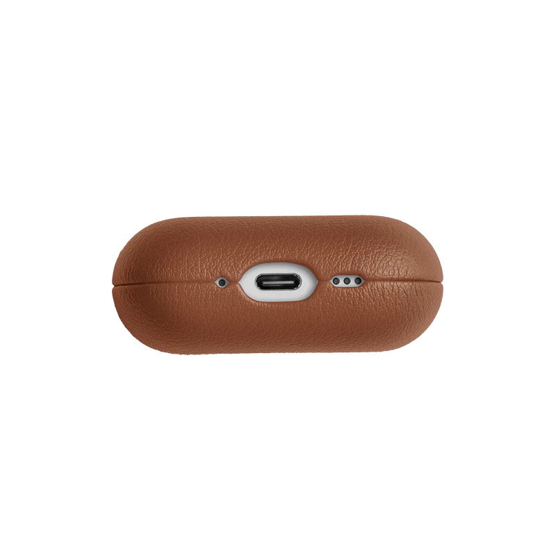 Apple AirPods Pro 3 Kılıf Qi M-Safe Şarj Özellikli Native Union Classic Serisi Suni Deri Kapak Kahverengi