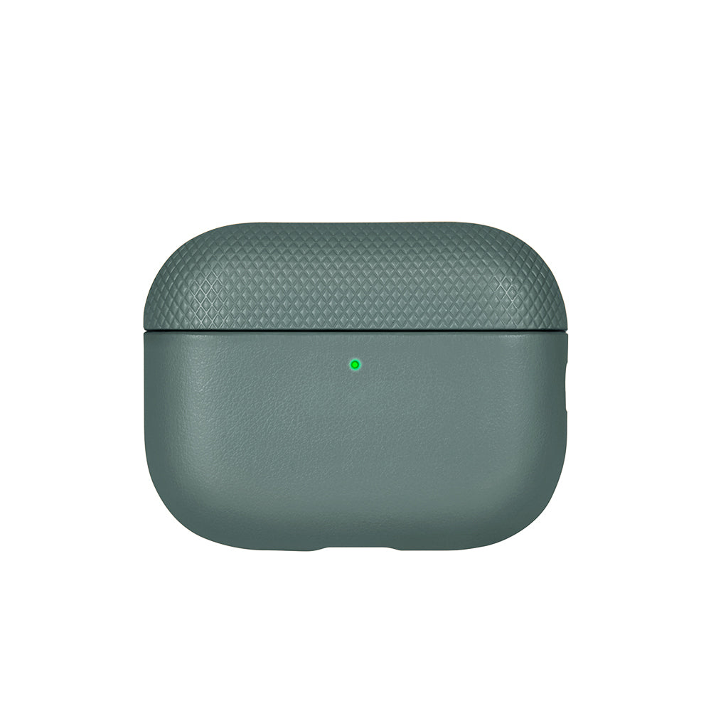 Apple AirPods Pro 3 Kılıf Qi M-Safe Şarj Özellikli Native Union Classic Serisi Suni Deri Kapak Yeşil