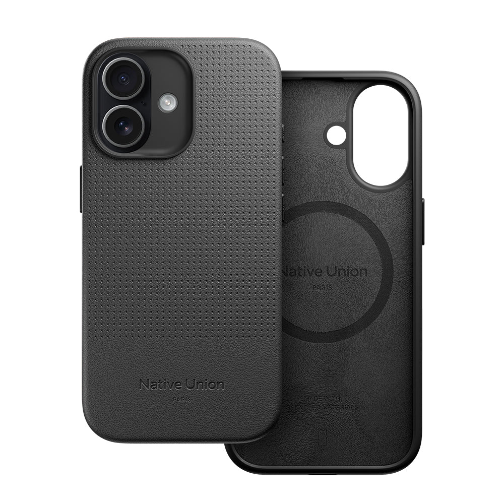 Apple iPhone 17 Kılıf M-safe Şarj Özellikli Deri Dokulu Native Union 2025 Active Serisi Kapak Siyah
