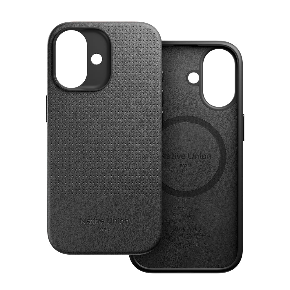 Apple iPhone 17 Kılıf M-safe Şarj Özellikli Deri Dokulu Native Union 2025 Active Serisi Kapak Siyah