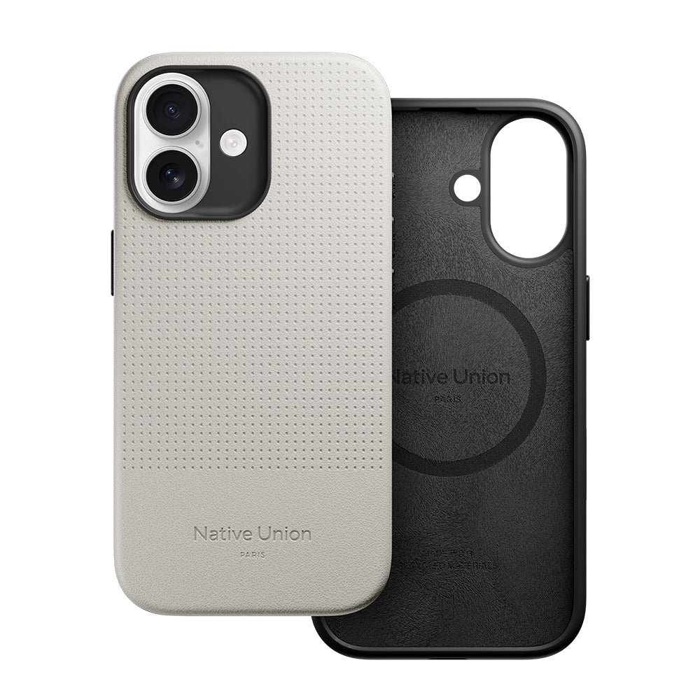 Apple iPhone 17 Kılıf M-safe Şarj Özellikli Deri Dokulu Native Union 2025 Active Serisi Kapak Beyaz
