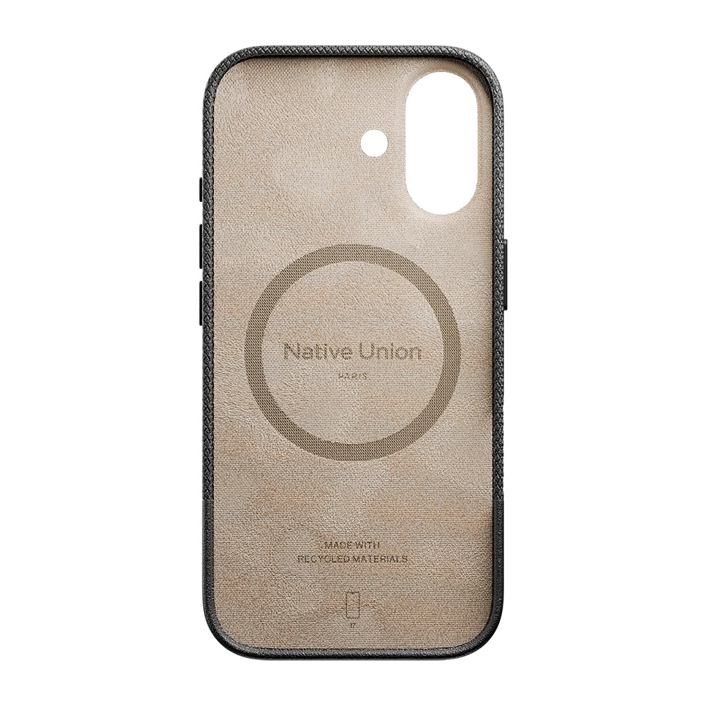 Apple iPhone 17 Kılıf M-safe Şarj Özellikli Deri Dokulu Native Union RE Classic Serisi Kapak Siyah