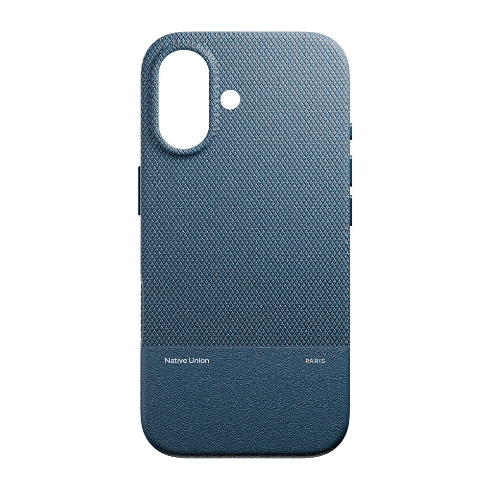 Apple iPhone 17 Kılıf M-safe Şarj Özellikli Deri Dokulu Native Union RE Classic Serisi Kapak Lacivert