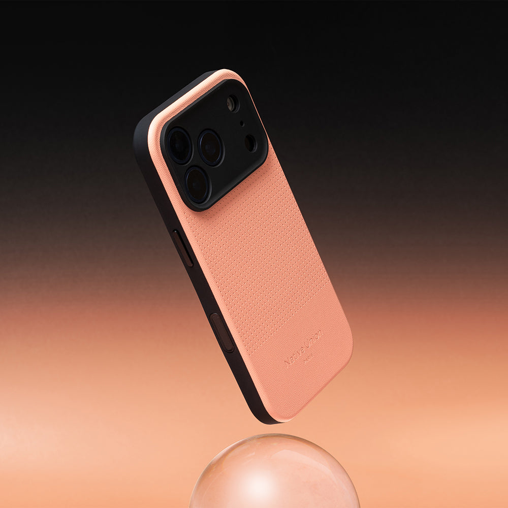 Active Serisi iPhone 17 Pro Magsafe Uyumlu Deri Dokulu Turuncu Kılıf