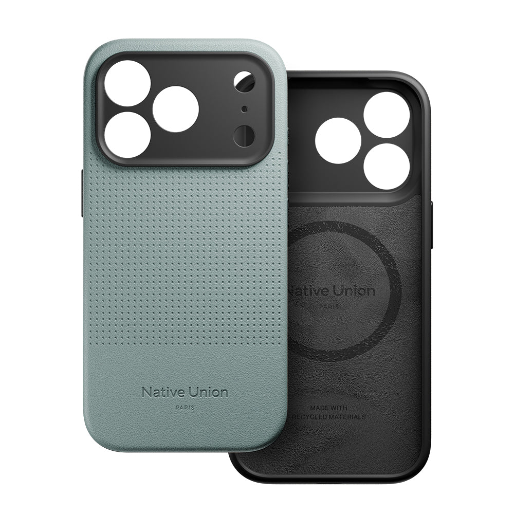 Apple iPhone 17 Pro Kılıf M-safe Şarj Özellikli Deri Dokulu Native Union 2025 Active Serisi Kapak Yeşil