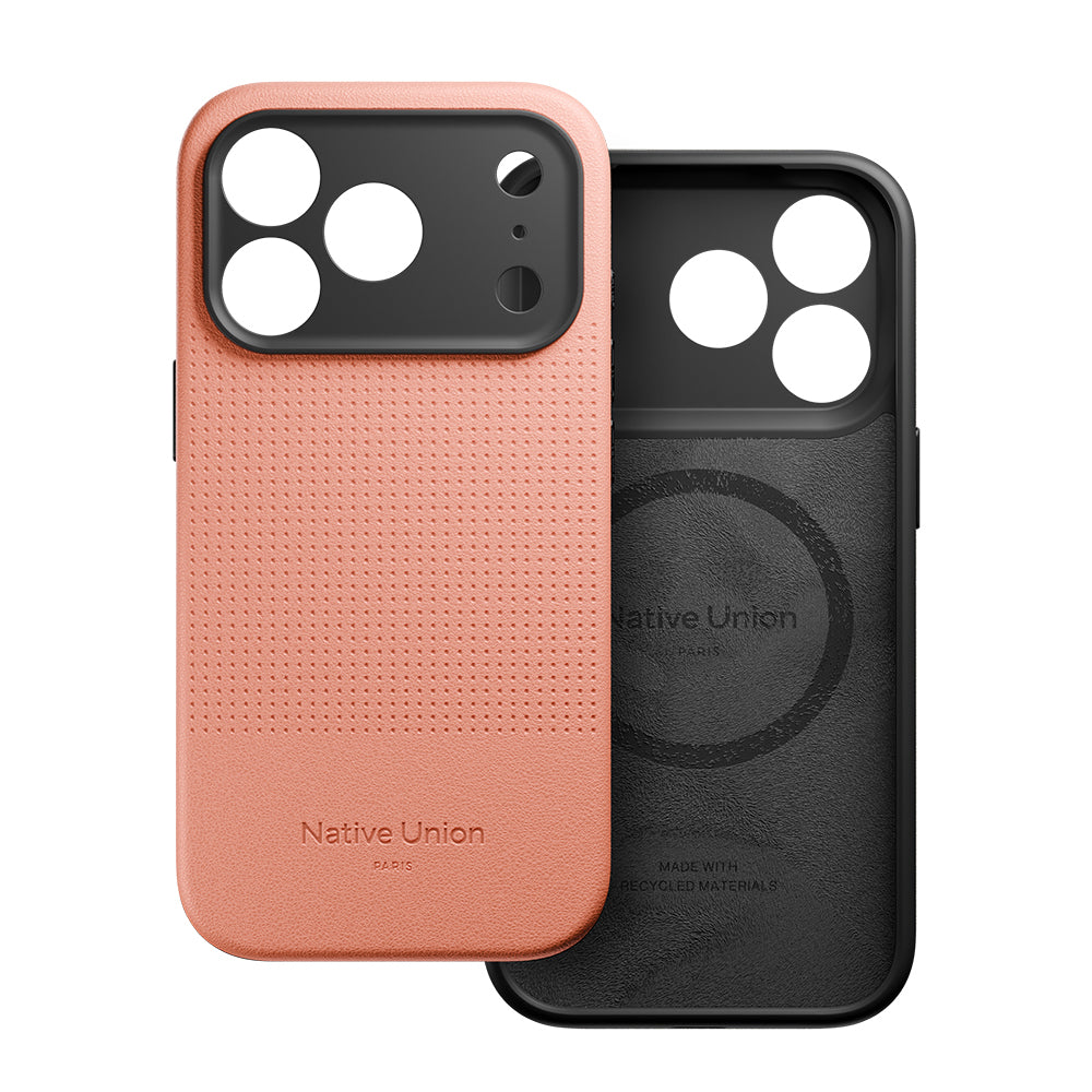 Apple iPhone 17 Pro Kılıf M-safe Şarj Özellikli Deri Dokulu Native Union 2025 Active Serisi Kapak Turuncu