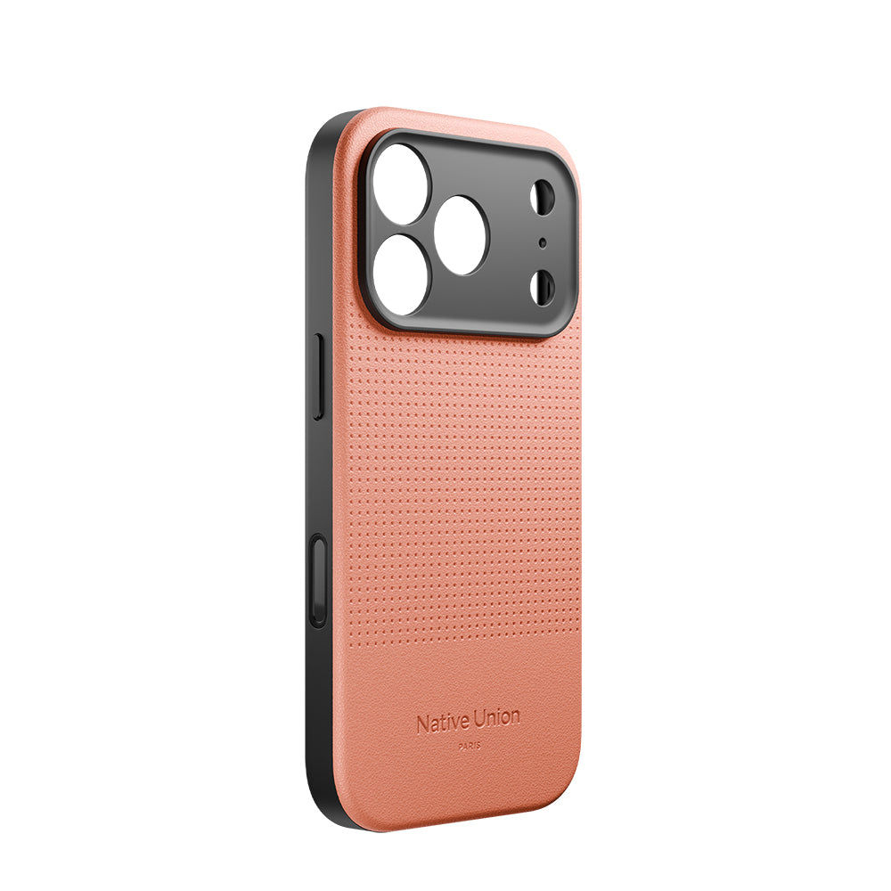 Apple iPhone 17 Pro Kılıf M-safe Şarj Özellikli Deri Dokulu Native Union 2025 Active Serisi Kapak Turuncu