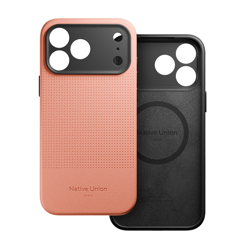 Apple iPhone 17 Pro Max Kılıf M-safe Şarj Özellikli Deri Dokulu Native Union 2025 Active Serisi Kapak Turuncu