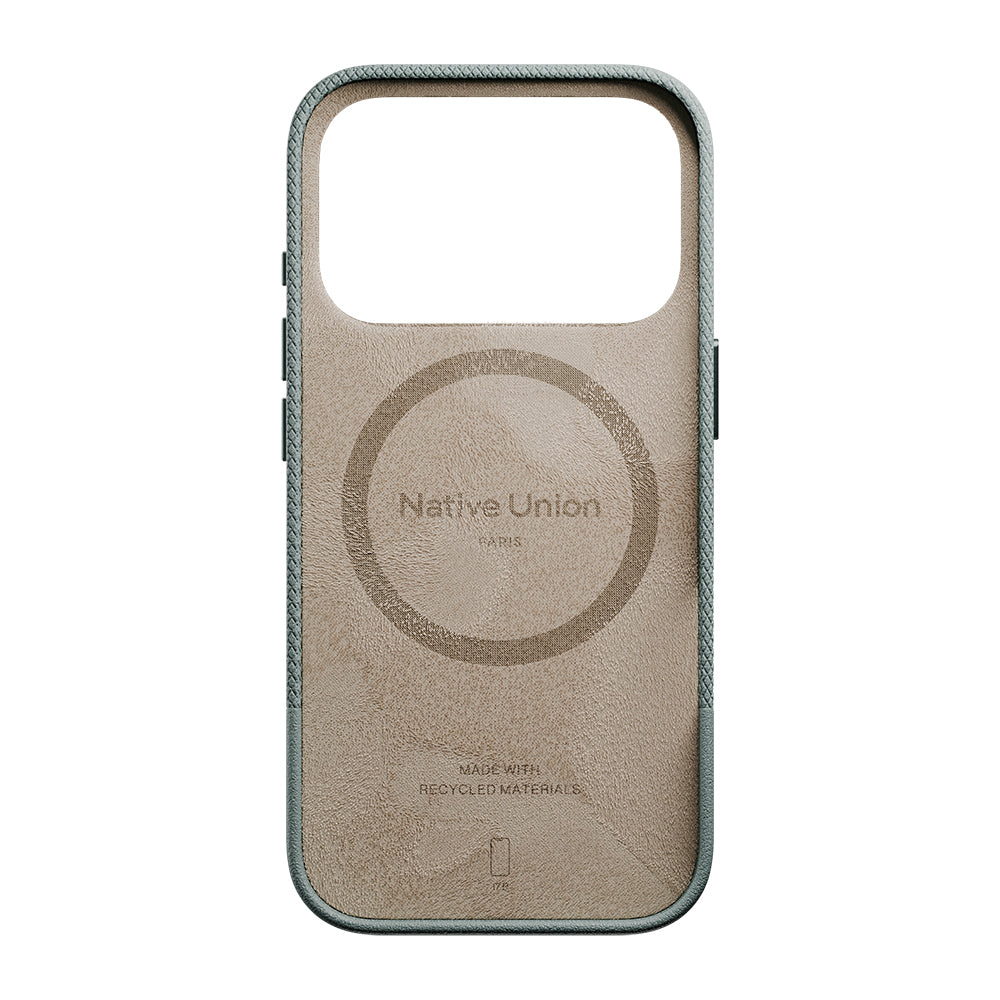 Apple iPhone 17 Pro Max Kılıf M-safe Şarj Özellikli Deri Dokulu Native Union RE Classic Serisi Kapak Koyu Yeşil