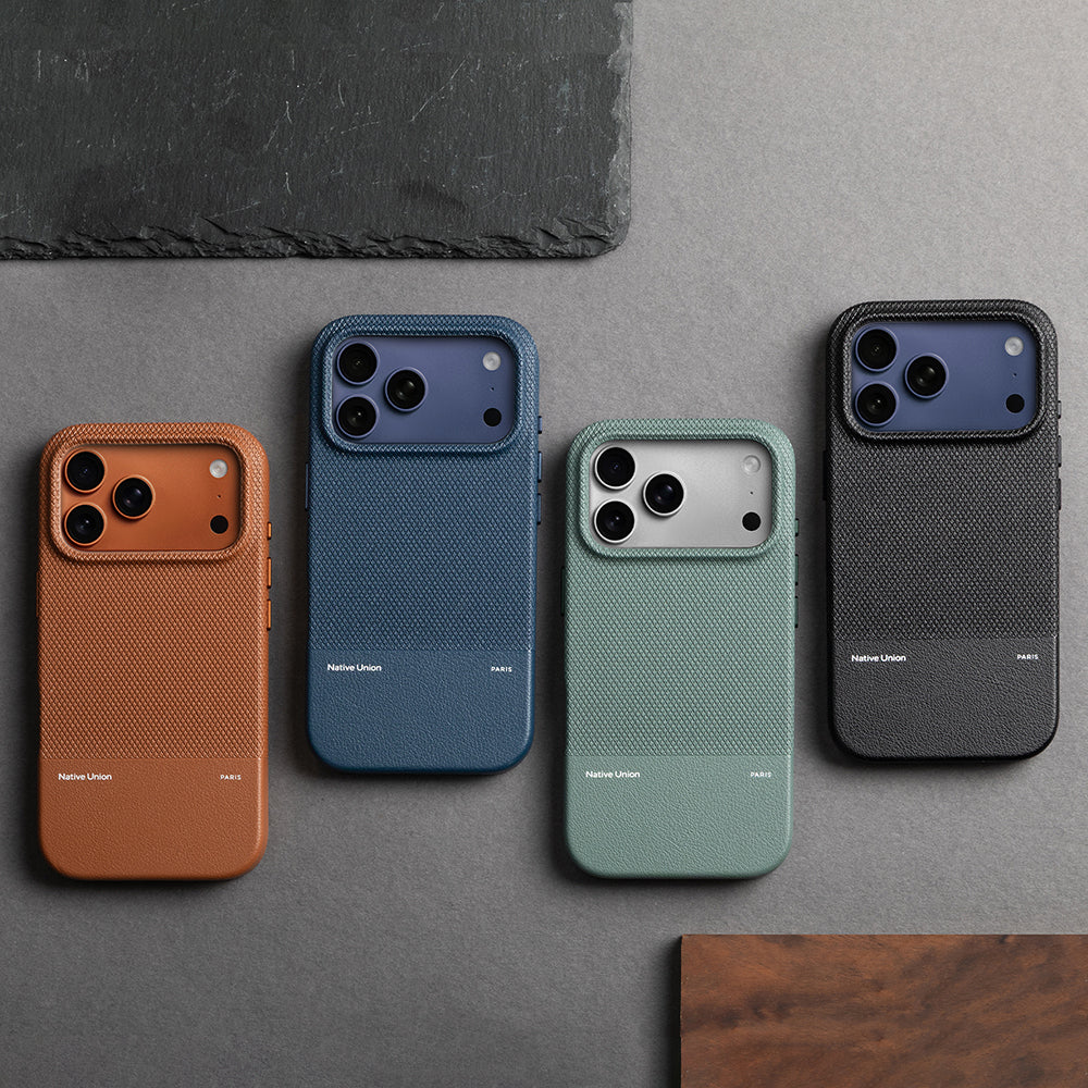 Apple iPhone 17 Pro Max Kılıf M-safe Şarj Özellikli Deri Dokulu Native Union RE Classic Serisi Kapak Lacivert