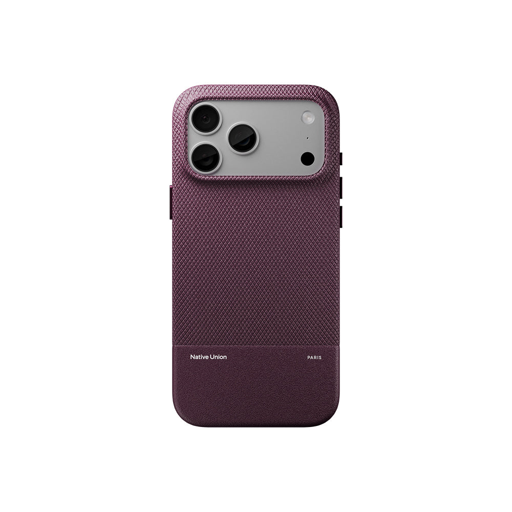 Apple iPhone 18 Pro Kılıf M-safe Şarj Özellikli Deri Dokulu Native Union RE Classic Serisi Kapak Bordo