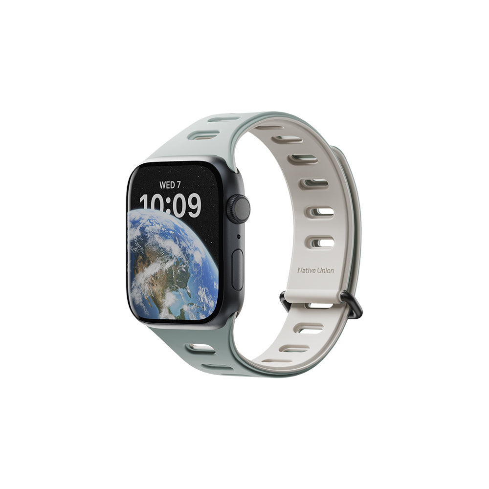 Apple Watch Native Union Active Band Serisi Silikon Kordon Yeşil-Gri