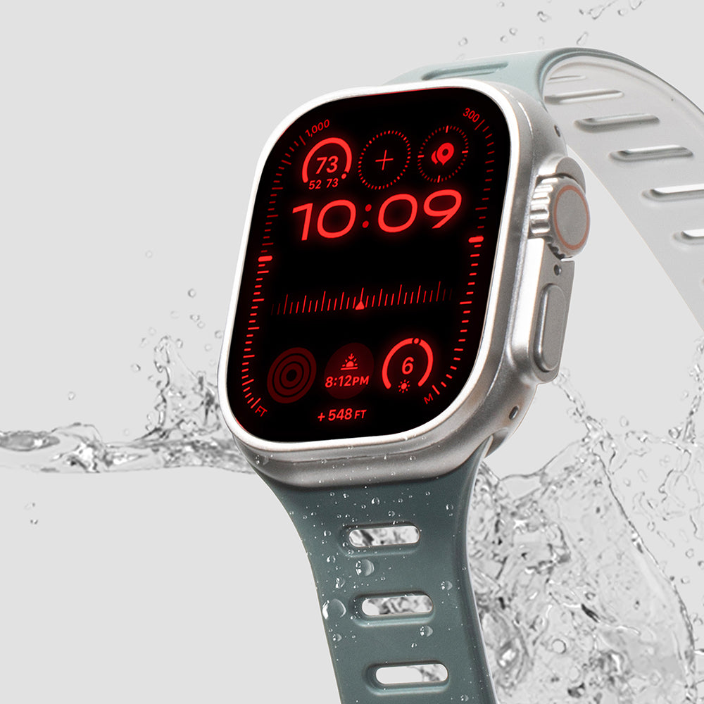 Apple Watch Native Union Active Band Serisi Silikon Kordon Turuncu-Gri
