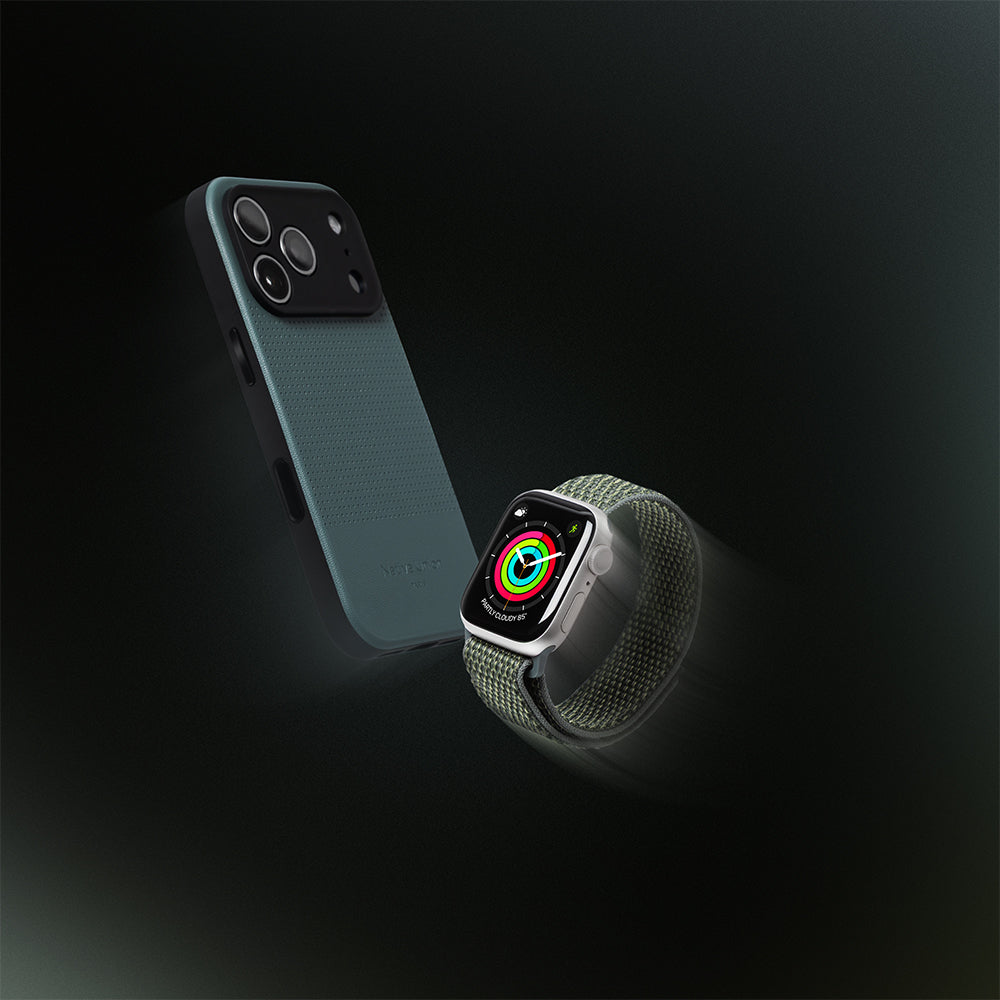 Apple Watch 10 46mm Native Union Active Watch Loop Serisi Hasır Kordon Koyu Yeşil