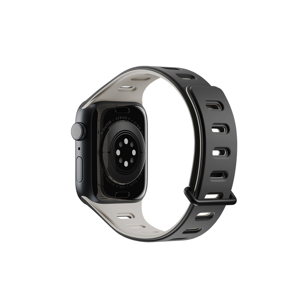 Apple Watch 42mm Native Union Active Watch Band Serisi Silikon Kordon Siyah-Gri