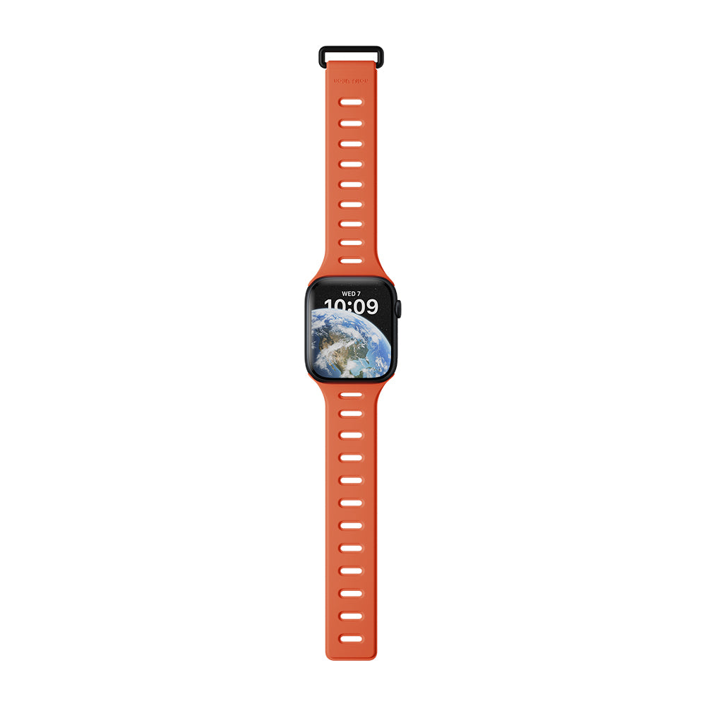 Apple Watch 42mm Native Union Active Watch Band Serisi Silikon Kordon Turuncu-Gri