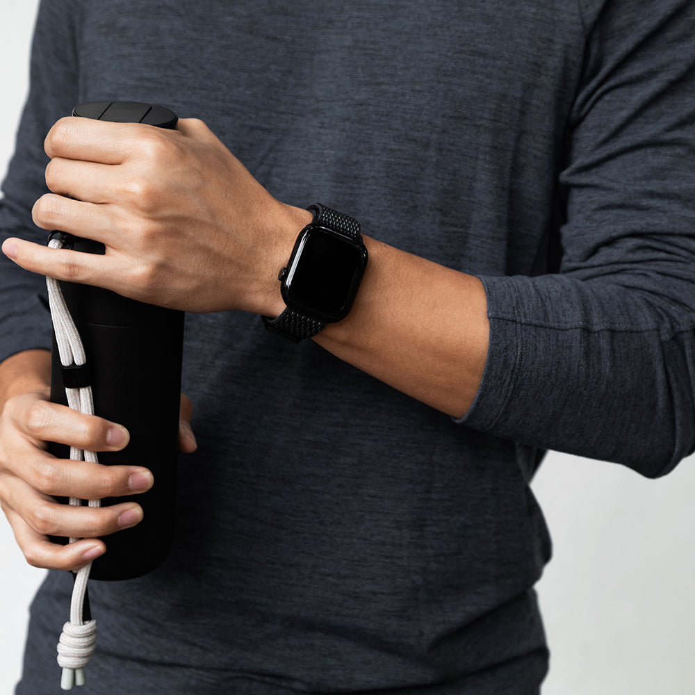 Apple Watch 42mm Native Union Active Watch Loop Serisi Hasır Kordon Siyah