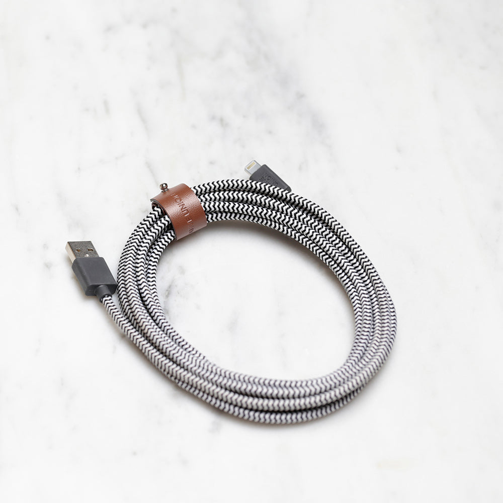 Native Union Belt Serisi USB-A to Lightning Şarj Kablosu 3M Siyah