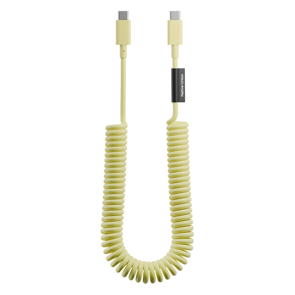 Native Union POP Serisi Type-C to Type-C Spiralli Şarj Kablosu 60W 2.4M Sarı