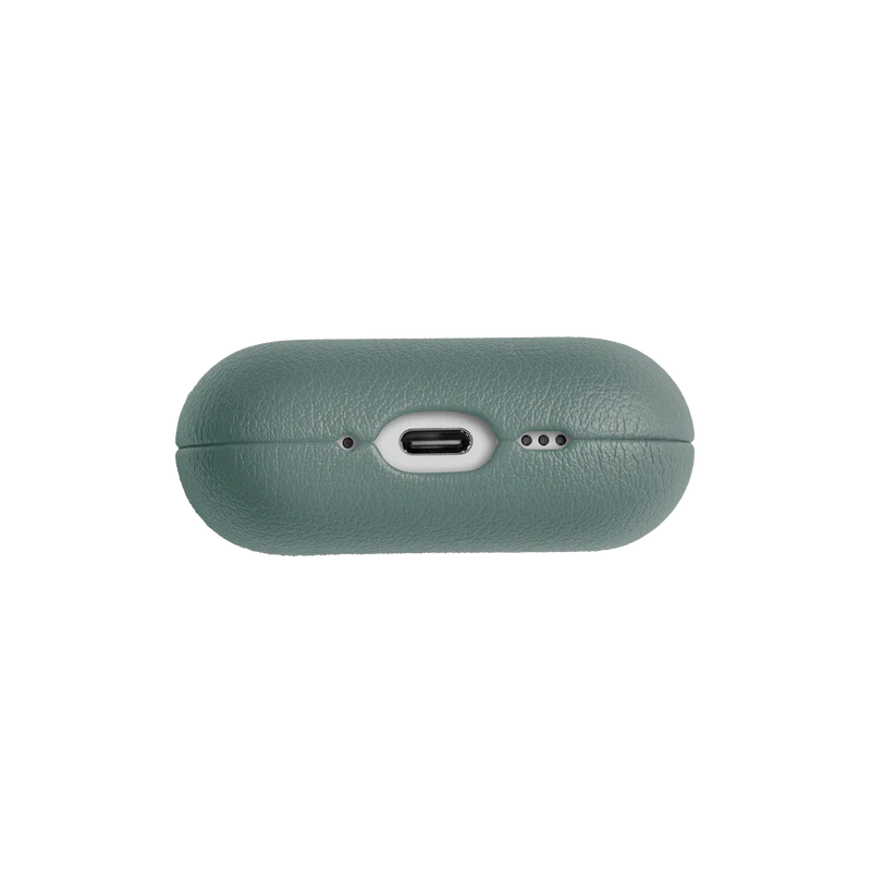 Apple AirPods Pro 3 Kılıf Qi M-Safe Şarj Özellikli Native Union Classic Serisi Suni Deri Kapak Yeşil
