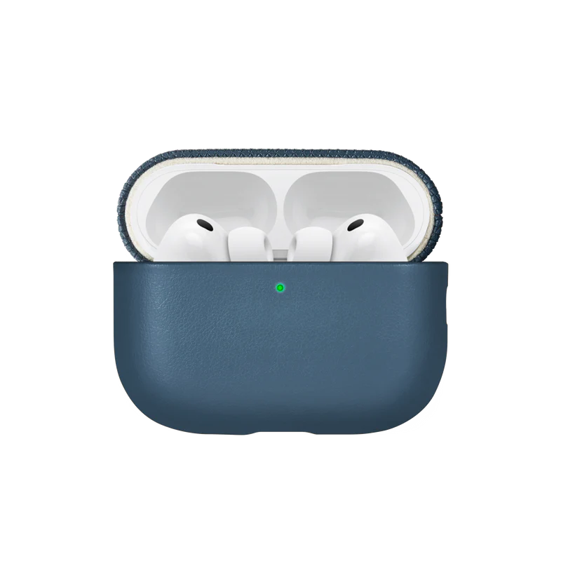 Apple AirPods Pro 3 Kılıf Qi M-Safe Şarj Özellikli Native Union Classic Serisi Suni Deri Kapak Lacivert
