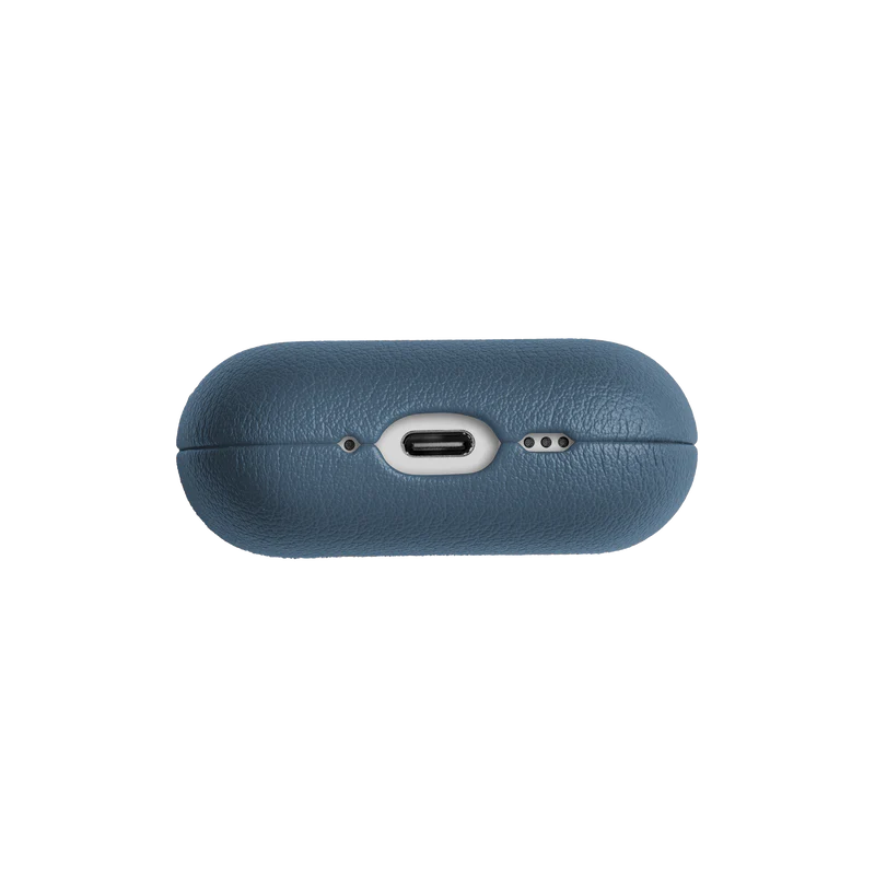 Apple AirPods Pro 3 Kılıf Qi M-Safe Şarj Özellikli Native Union Classic Serisi Suni Deri Kapak Lacivert