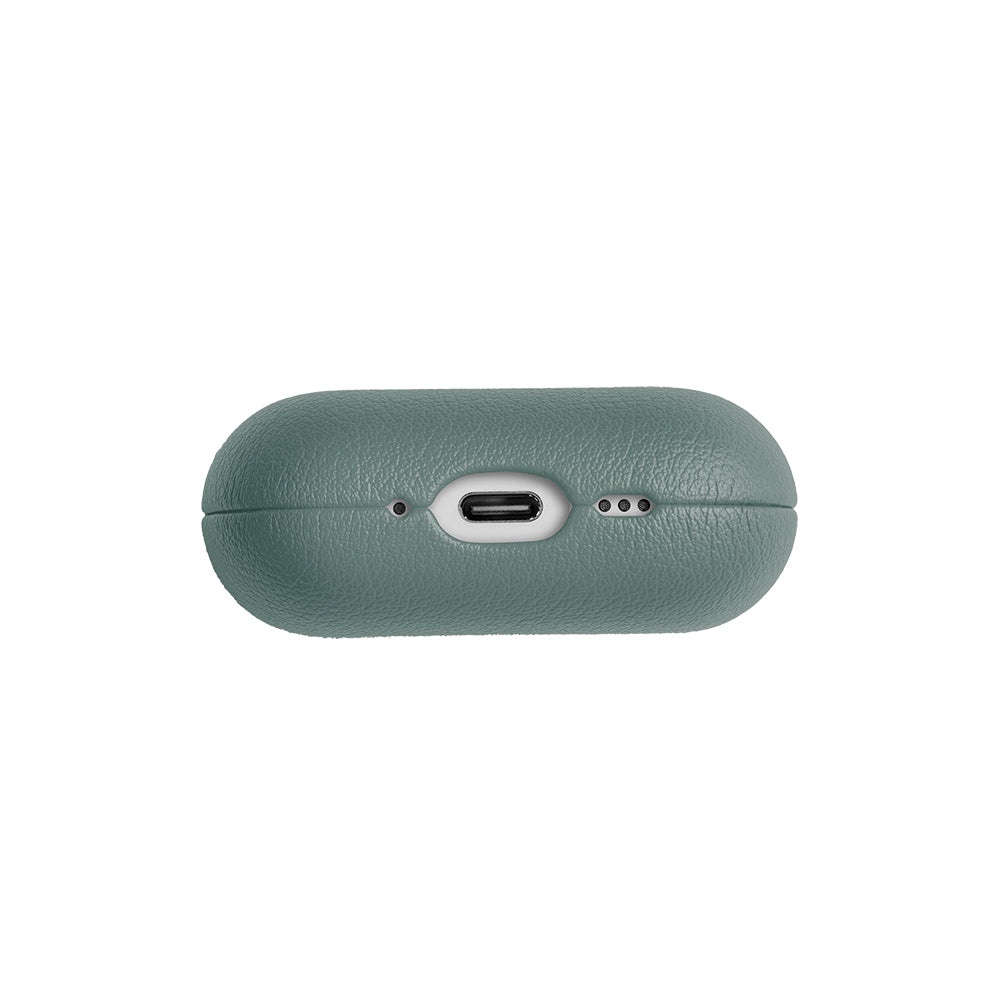 Apple AirPods Pro 3 Kılıf Qi M-Safe Şarj Özellikli Native Union Classic Serisi Suni Deri Kapak Yeşil