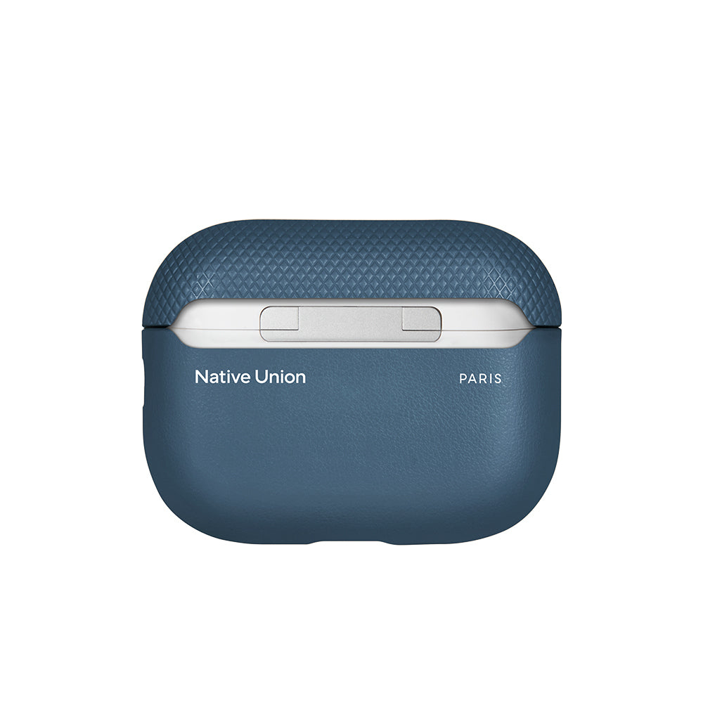 Apple AirPods Pro 3 Kılıf Qi M-Safe Şarj Özellikli Native Union Classic Serisi Suni Deri Kapak Lacivert