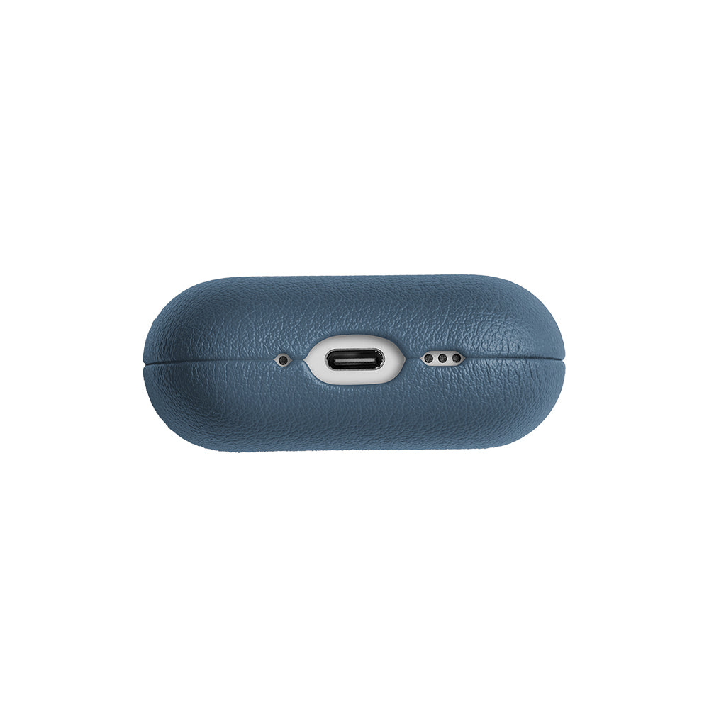 Apple AirPods Pro 3 Kılıf Qi M-Safe Şarj Özellikli Native Union Classic Serisi Suni Deri Kapak Lacivert