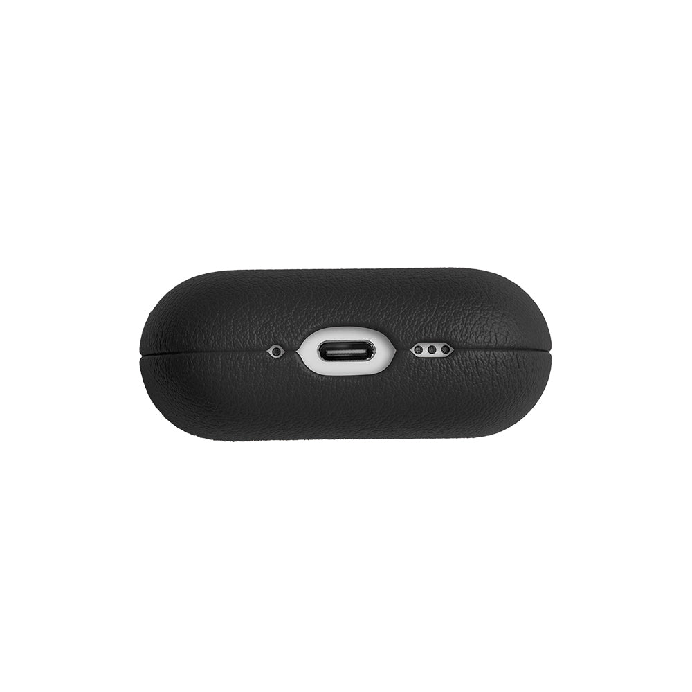 Apple AirPods Pro 3 Kılıf Qi M-Safe Şarj Özellikli Native Union Classic Serisi Suni Deri Kapak Siyah