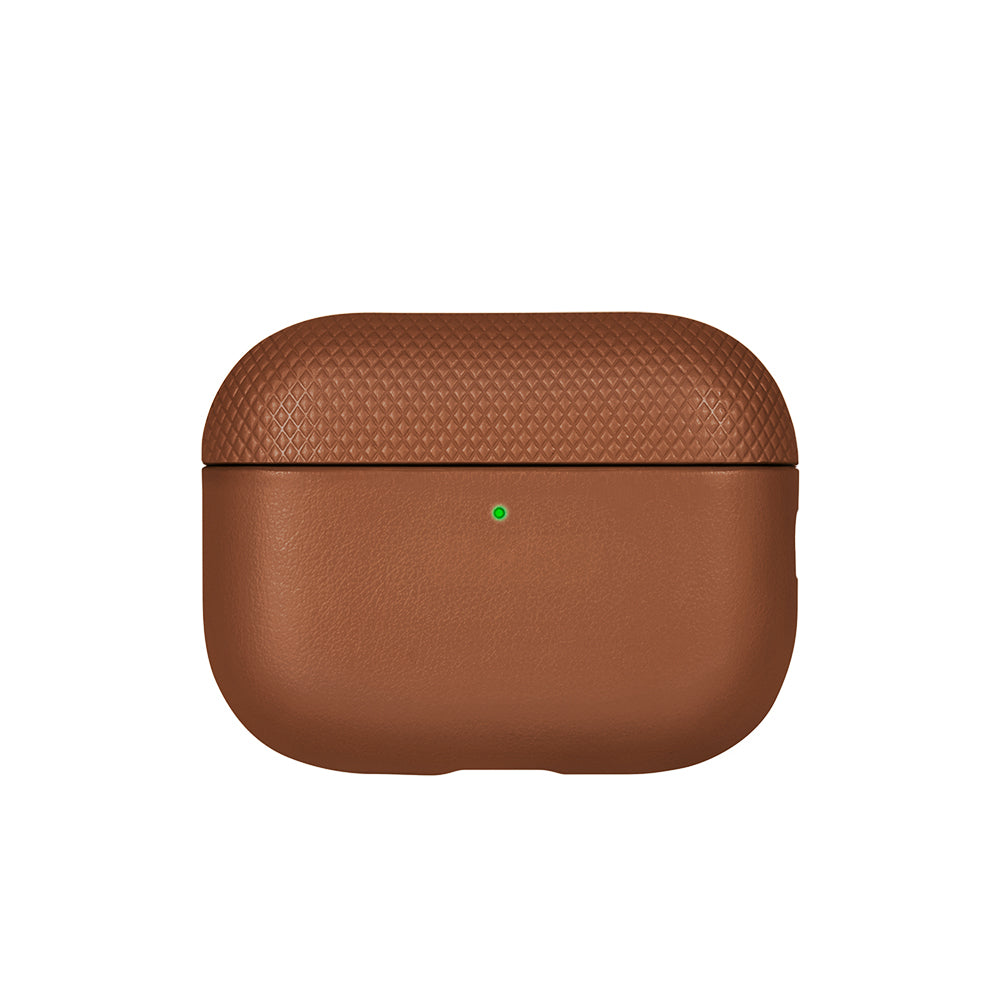 Apple AirPods Pro 3 Kılıf Qi M-Safe Şarj Özellikli Native Union Classic Serisi Suni Deri Kapak Kahverengi