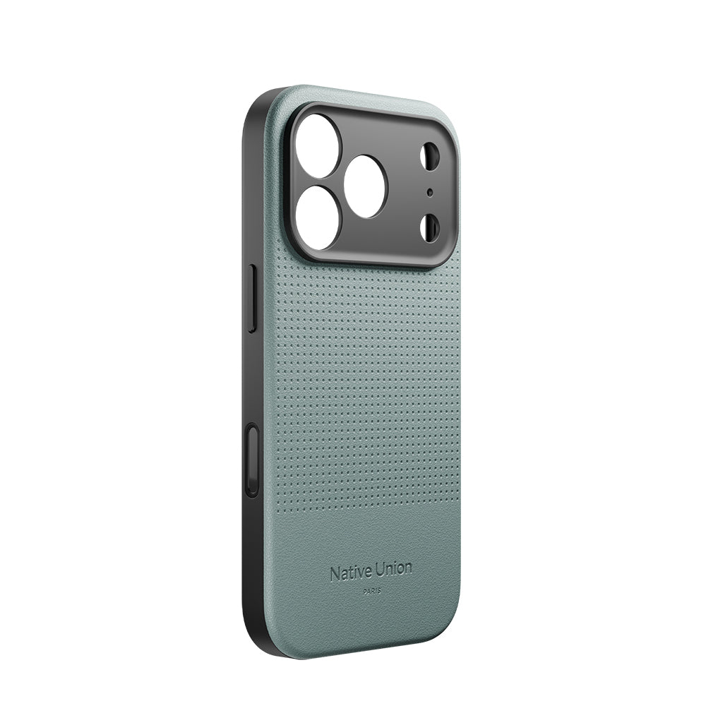 Apple iPhone 17 Pro Kılıf M-safe Şarj Özellikli Deri Dokulu Native Union 2025 Active Serisi Kapak Yeşil