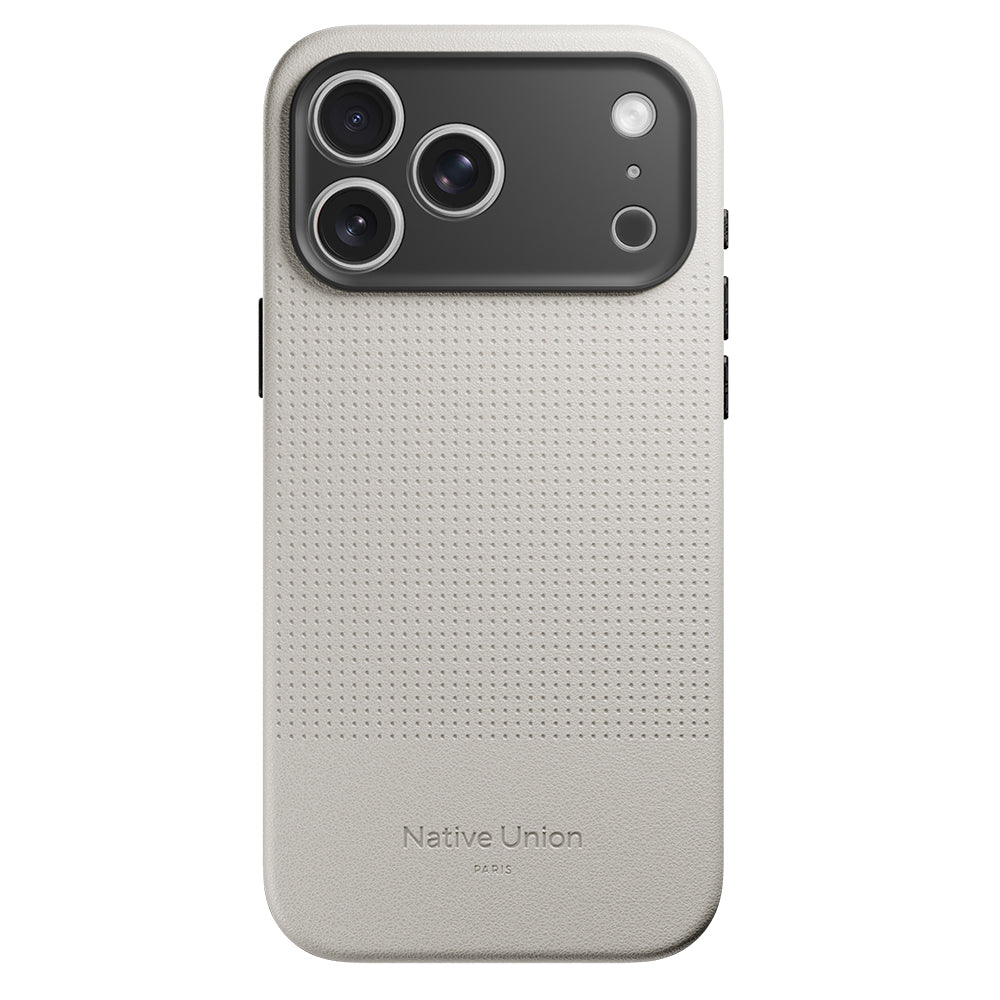 iPhone 17 Pro Max kılıf kamera kontrol butonu detayı Native Union Active Serisi beyaz
