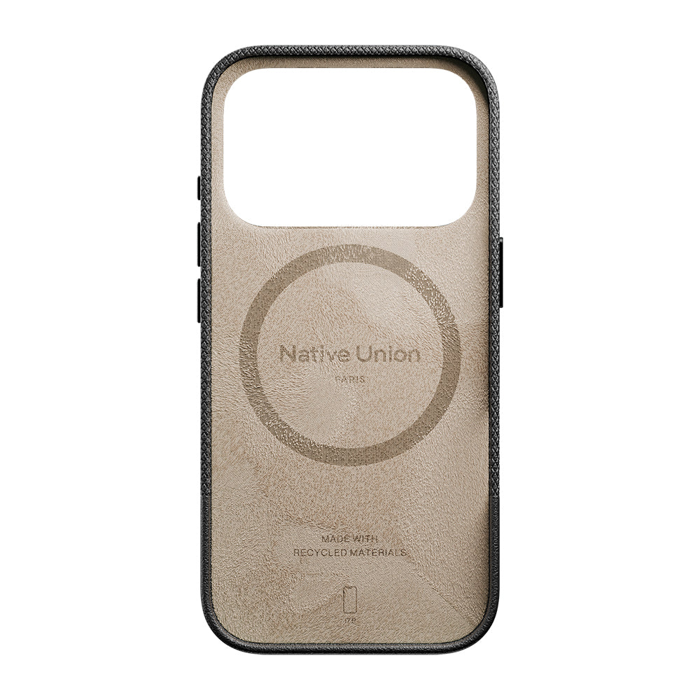 Apple iPhone 17 Pro Max Kılıf M-safe Şarj Özellikli Deri Dokulu Native Union RE Classic Serisi Kapak Siyah