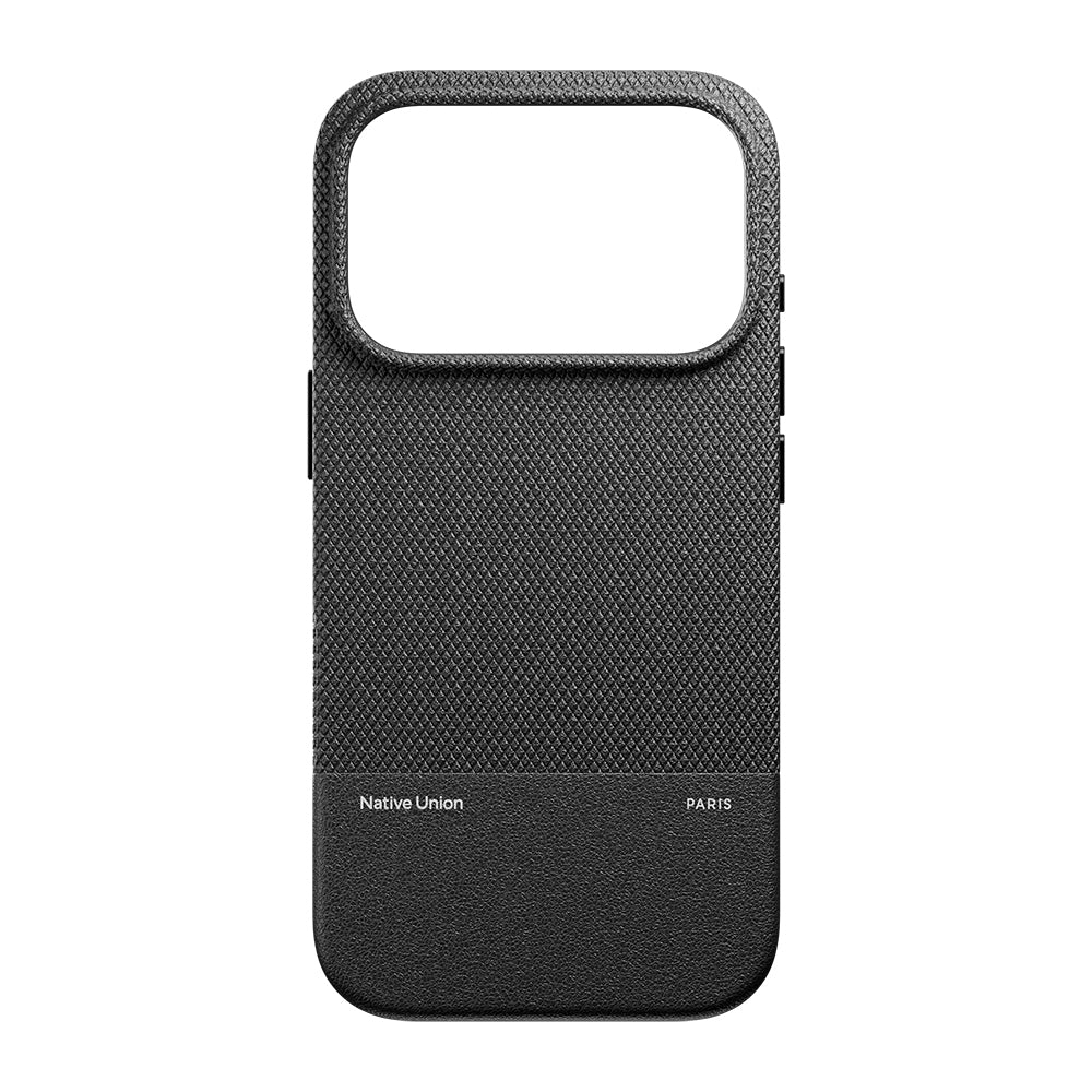 Apple iPhone 17 Pro Max Kılıf M-safe Şarj Özellikli Deri Dokulu Native Union RE Classic Serisi Kapak Siyah