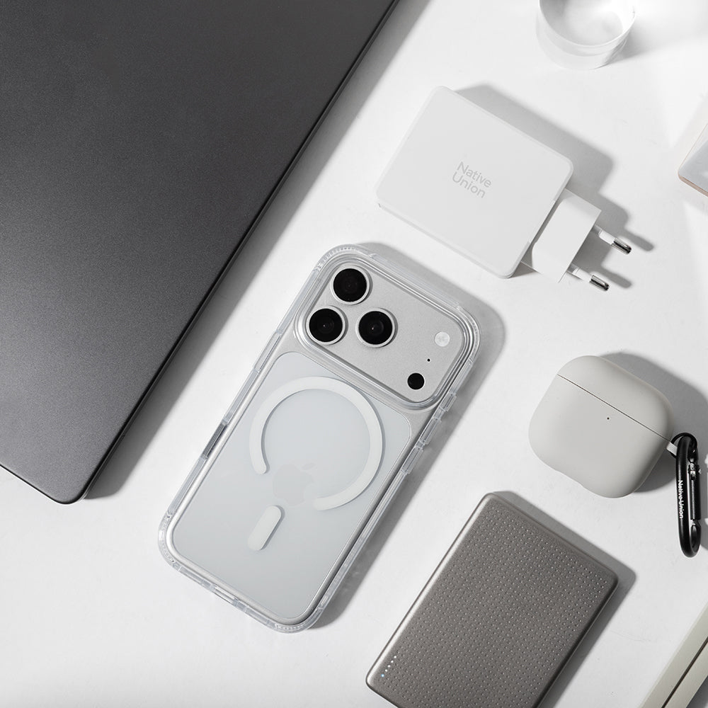 Apple iPhone 18 Pro Max Kılıf M-safe Şarj Özellikli Native Union Airbag Tasarımlı RE Clear Serisi Kapak Şeffaf