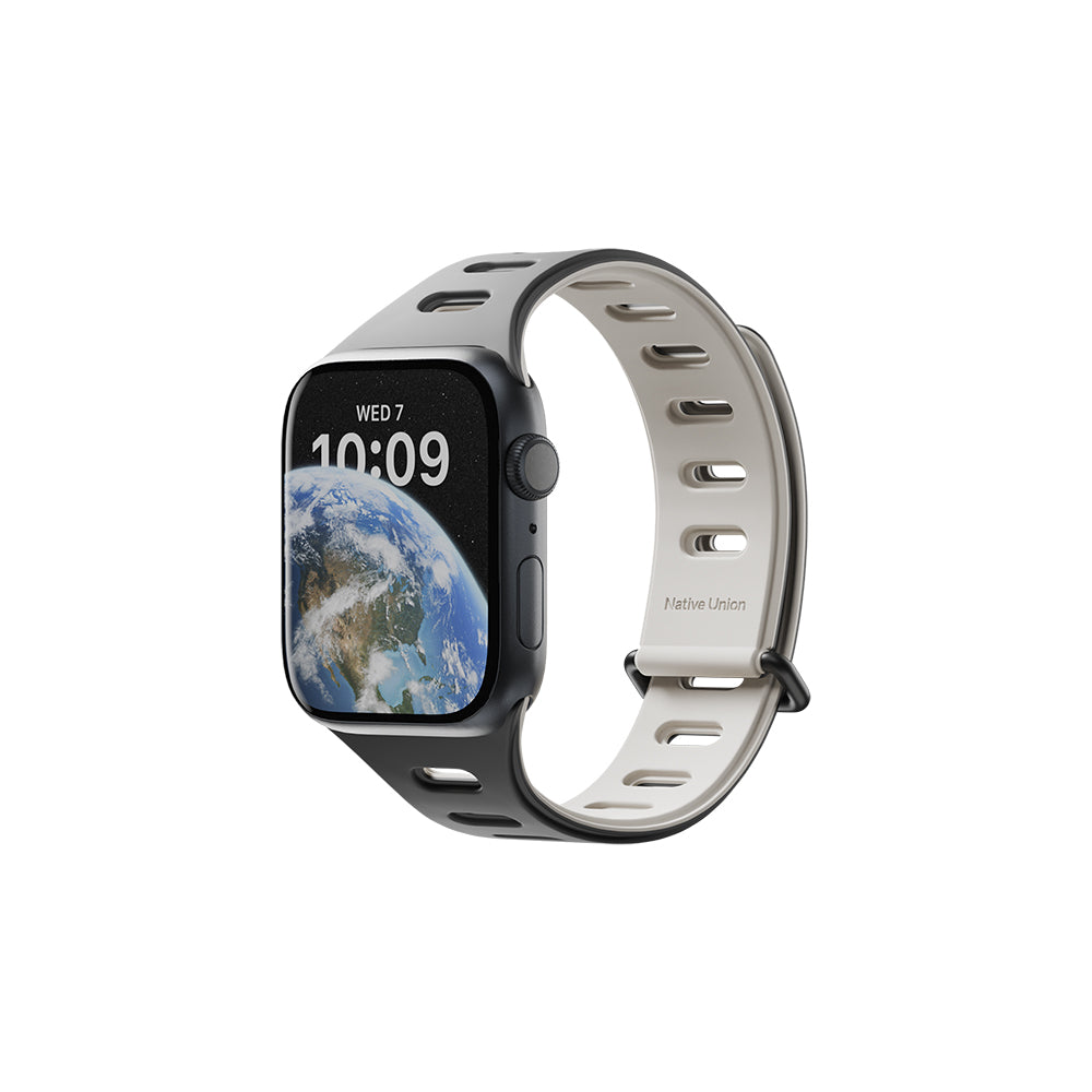 Apple Watch Native Union Active Band Serisi Silikon Kordon Siyah-Gri