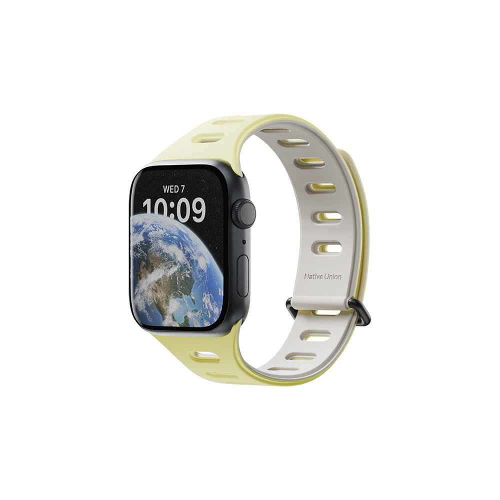 Apple Watch Native Union Active Band Serisi Silikon Kordon Gri-Sarı