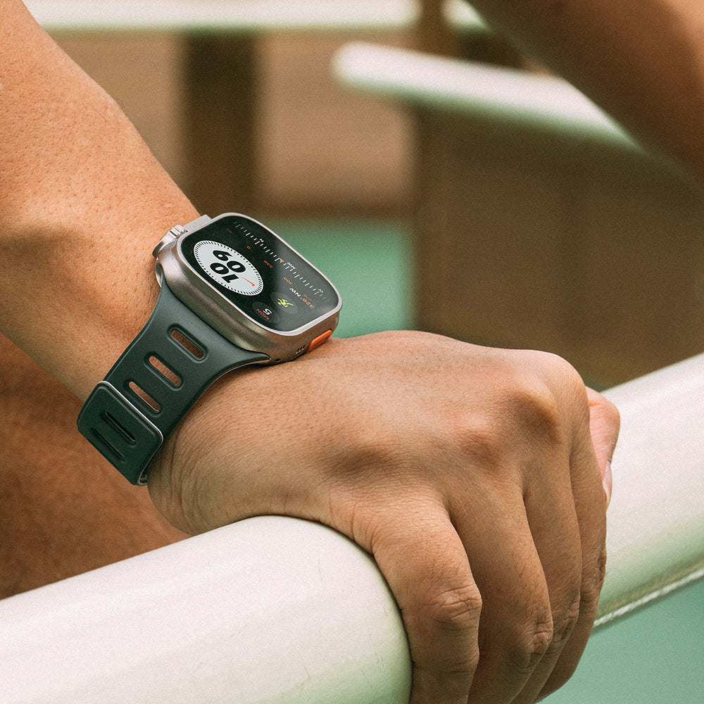Apple Watch Native Union Active Band Serisi Silikon Kordon Siyah-Gri