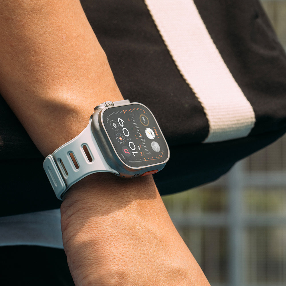 Apple Watch Native Union Active Band Serisi Silikon Kordon Turuncu-Gri