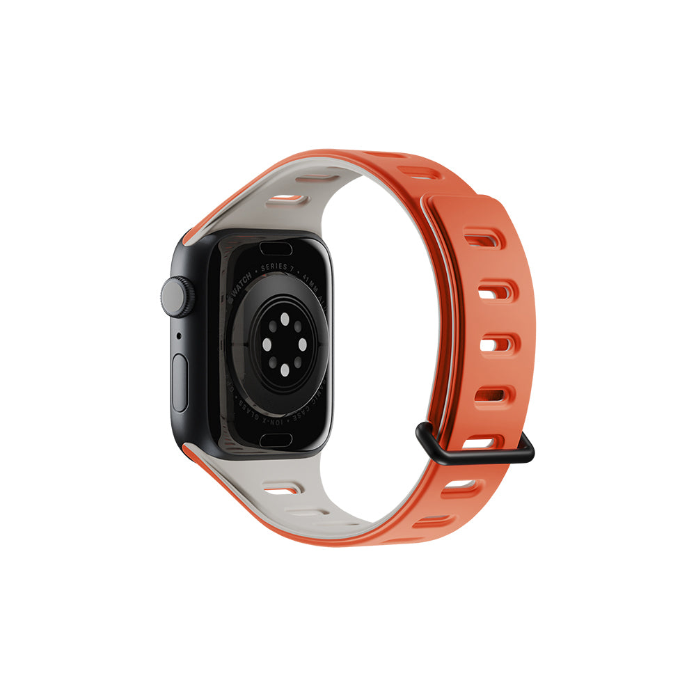 Apple Watch 40mm Native Union Active Watch Band Serisi Silikon Kordon Turuncu-Gri