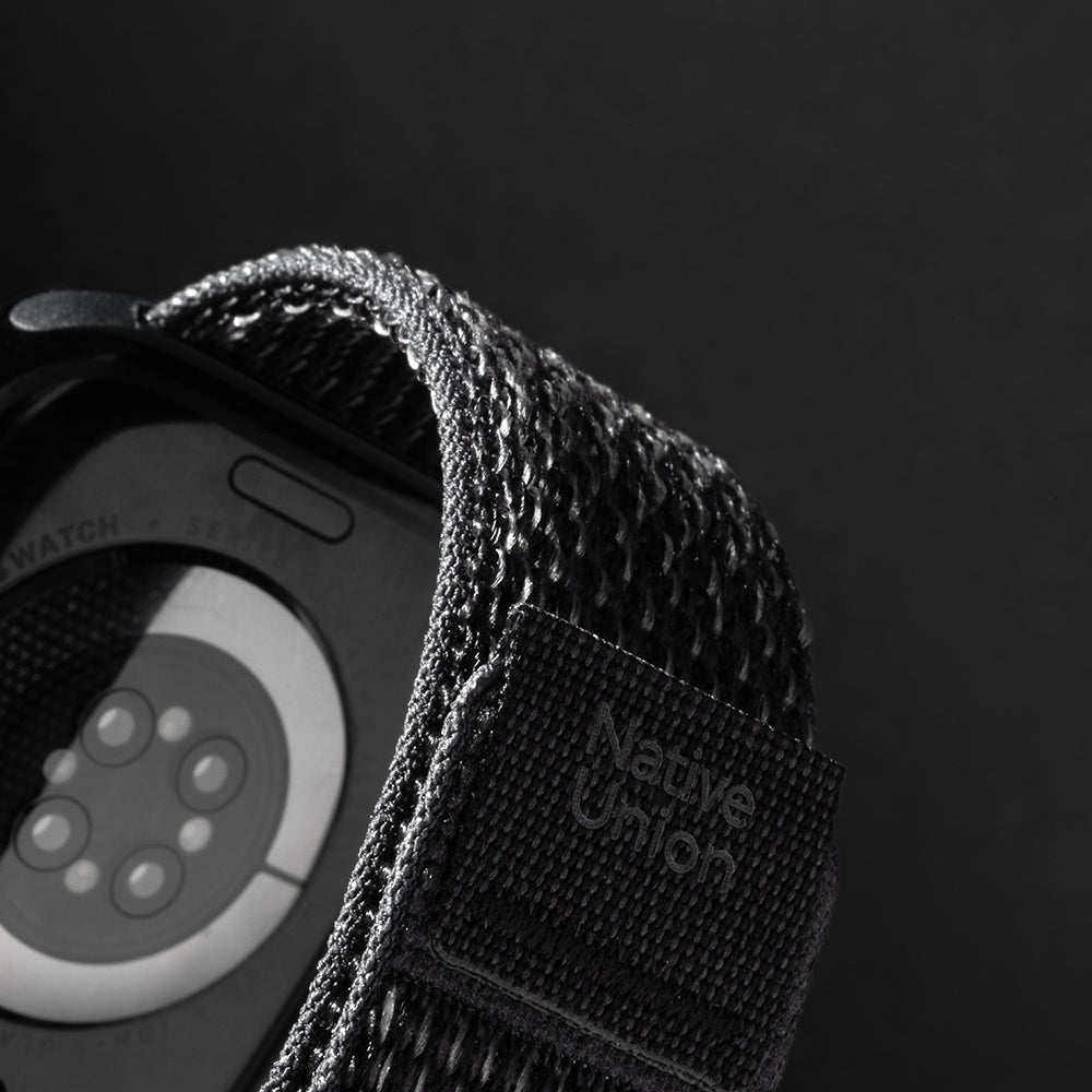 Apple Watch 42mm Native Union Active Watch Loop Serisi Hasır Kordon Siyah