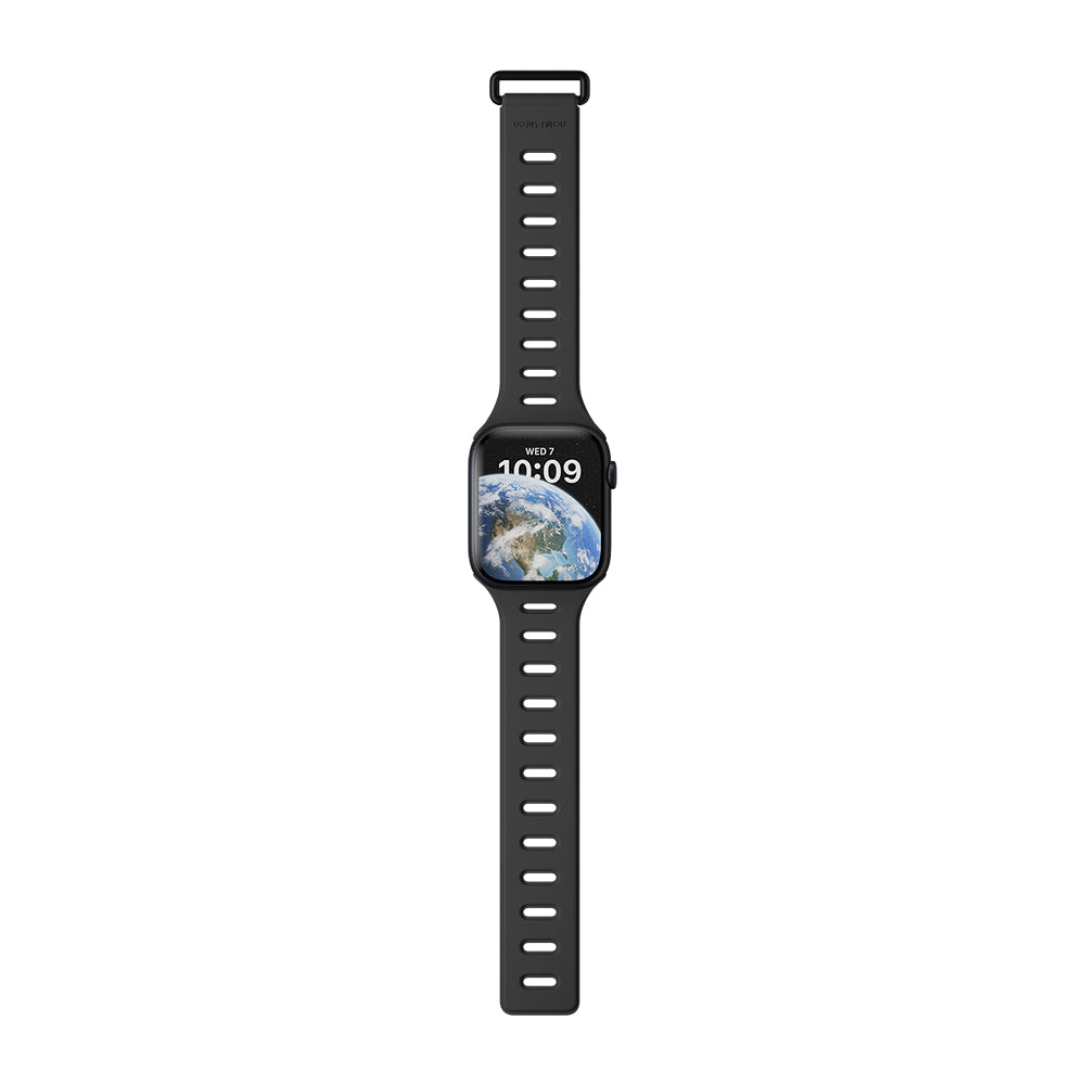 Apple Watch 7 41mm Native Union Active Watch Band Serisi Silikon Kordon Siyah-Gri