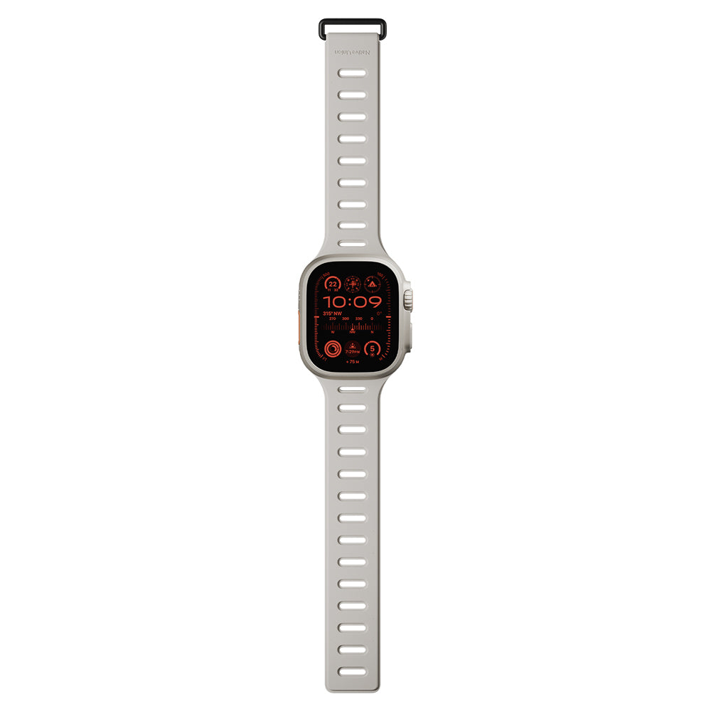 Apple Watch Ultra 49mm Native Union Active Watch Band Serisi Silikon Kordon Turuncu-Gri