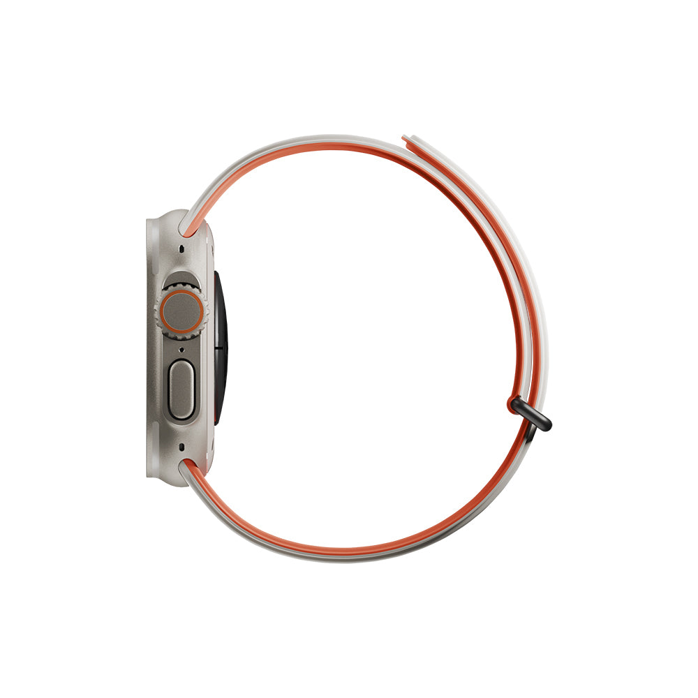 Apple Watch Ultra 49mm Native Union Active Watch Band Serisi Silikon Kordon Turuncu-Gri