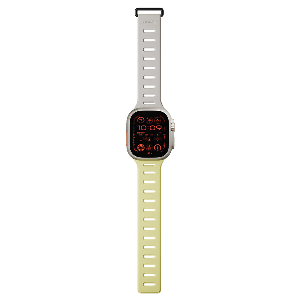 Apple Watch Ultra 49mm Native Union Active Watch Band Serisi Silikon Kordon Gri-Sarı