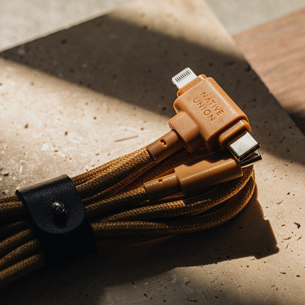 Native Union Belt Serisi Duo Type-C to Type-C - Lightning Şarj Kablosu 60W 1.5M Siyah