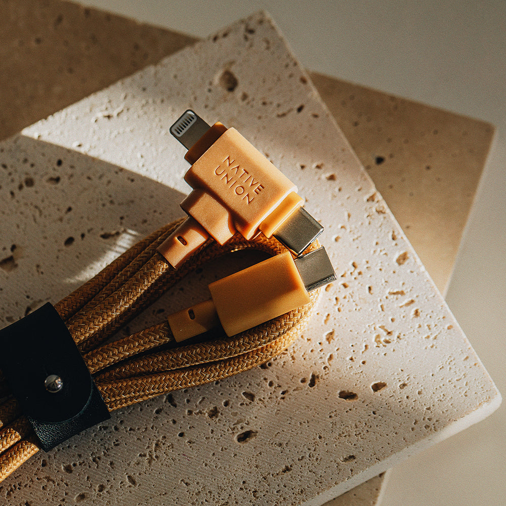 Native Union Belt Serisi Duo Type-C to Type-C - Lightning Şarj Kablosu 60W 1.5M Siyah